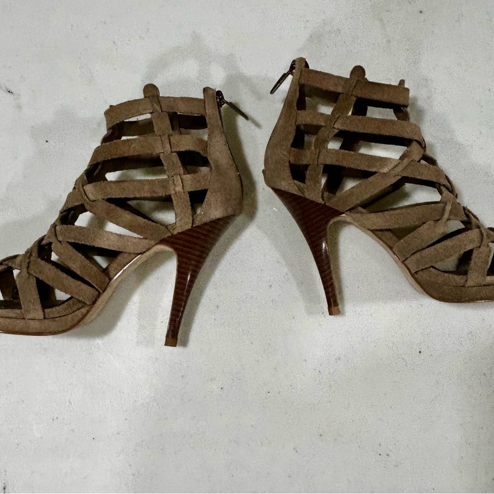Express Brown Strappy Heels